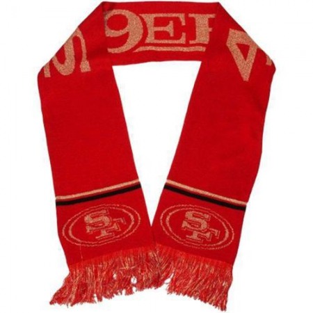 San Francisco 49ers Ladies Metallic Thread Scarf Red