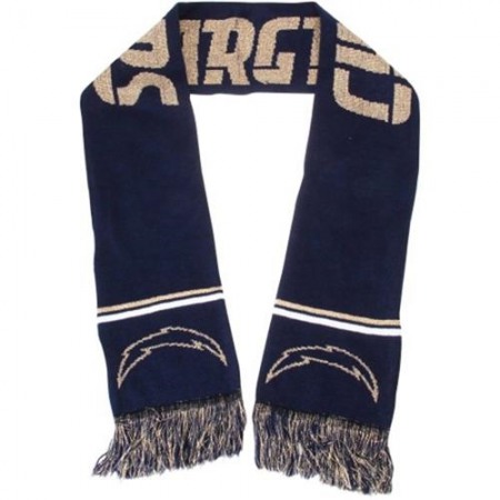 Los Angeles Chargers Navy Blue Metallic Thread Scarf