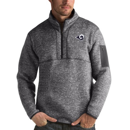 Los Angeles Rams Antigua Fortune Quarter-Zip Pullover Jacket Charcoal