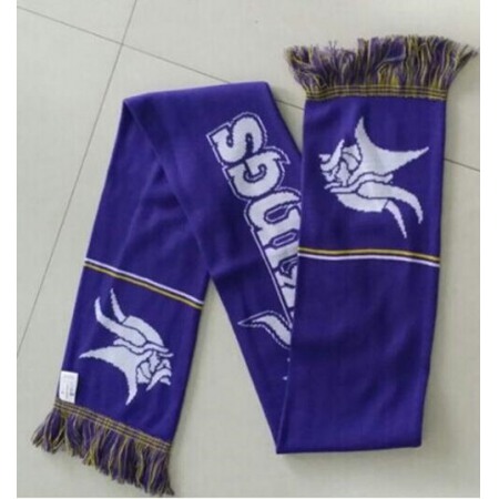 Minnesota Vikings Purple Metallic Thread Scarf