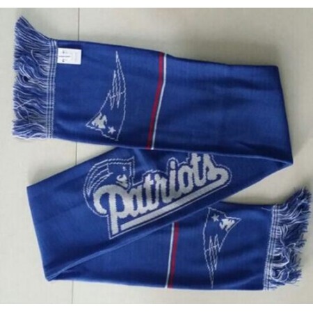 New England Patriots Blue Metallic Thread Scarf