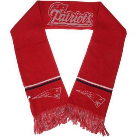 New England Patriots Ladies Metallic Thread Scarf Red