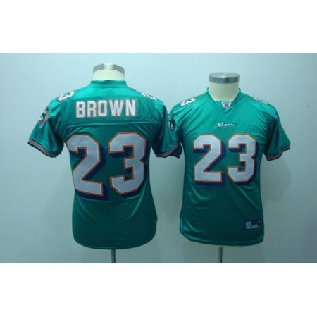 Dolphins #23 Ronnie Brown Green Stitched Youth NFL Jersey