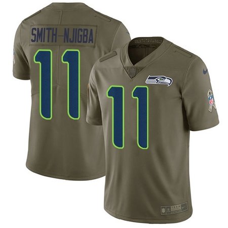 Nike Seahawks #11 Jaxon Smith-Njigba Olive Men's Stitched NFL Limited 2017 Salute To Service Jersey