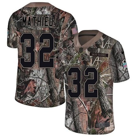 Nike Saints #32 Tyrann Mathieu Camo Youth Stitched NFL Limited Rush Realtree Jersey